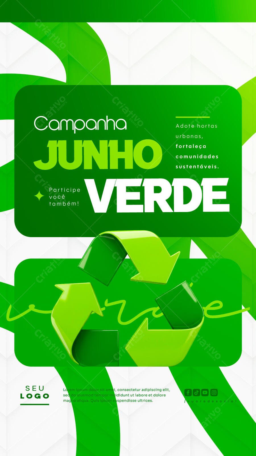 Flyer Junho Verde PSD Editável