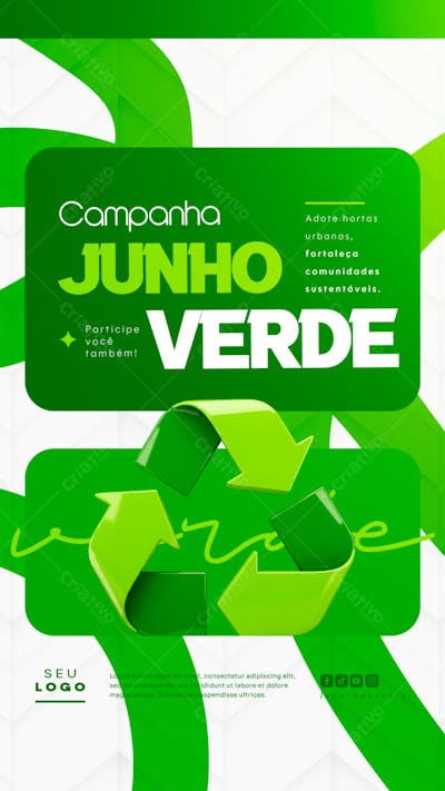 Junho verde campanha de conscientização do meio ambiente social media feed (10)