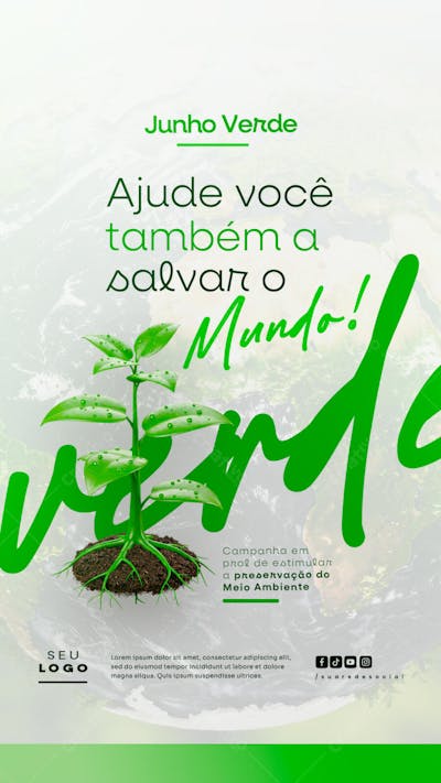 Junho verde campanha de conscientização do meio ambiente social media feed (14)
