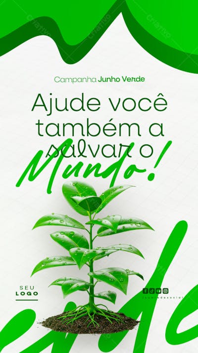 Junho verde campanha de conscientização do meio ambiente social media feed (15)