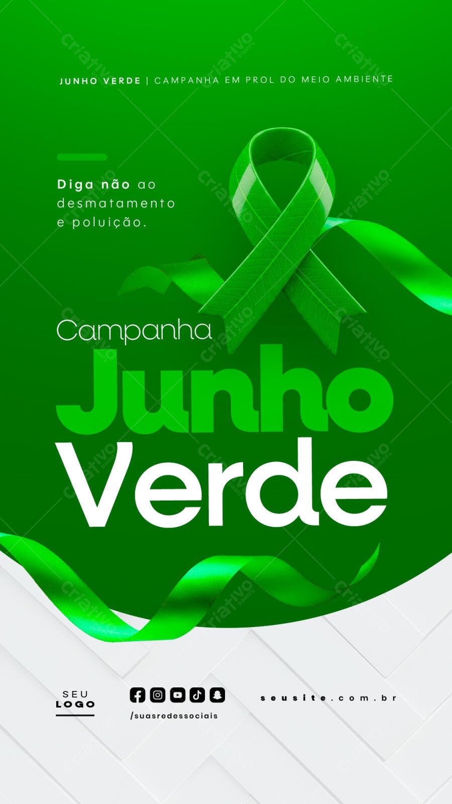 Flyer Junho Verde PSD Editável