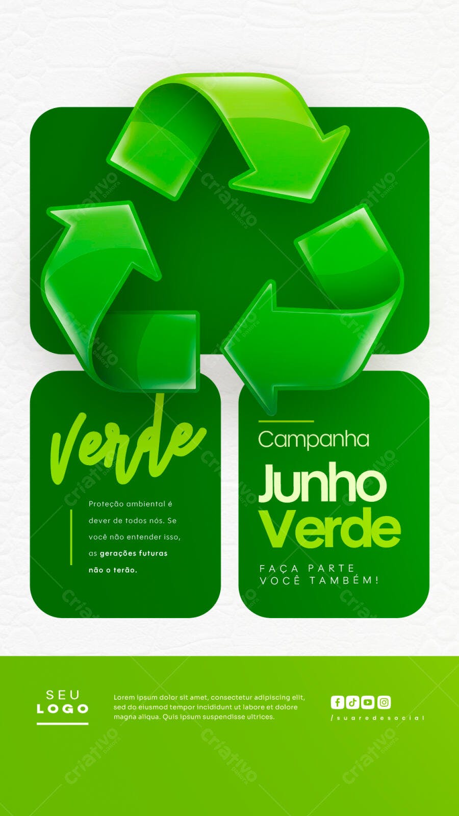 Flyer Junho Verde PSD Editável
