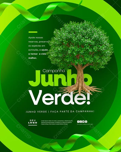 Junho verde campanha de conscientização do meio ambiente social media feed (12)