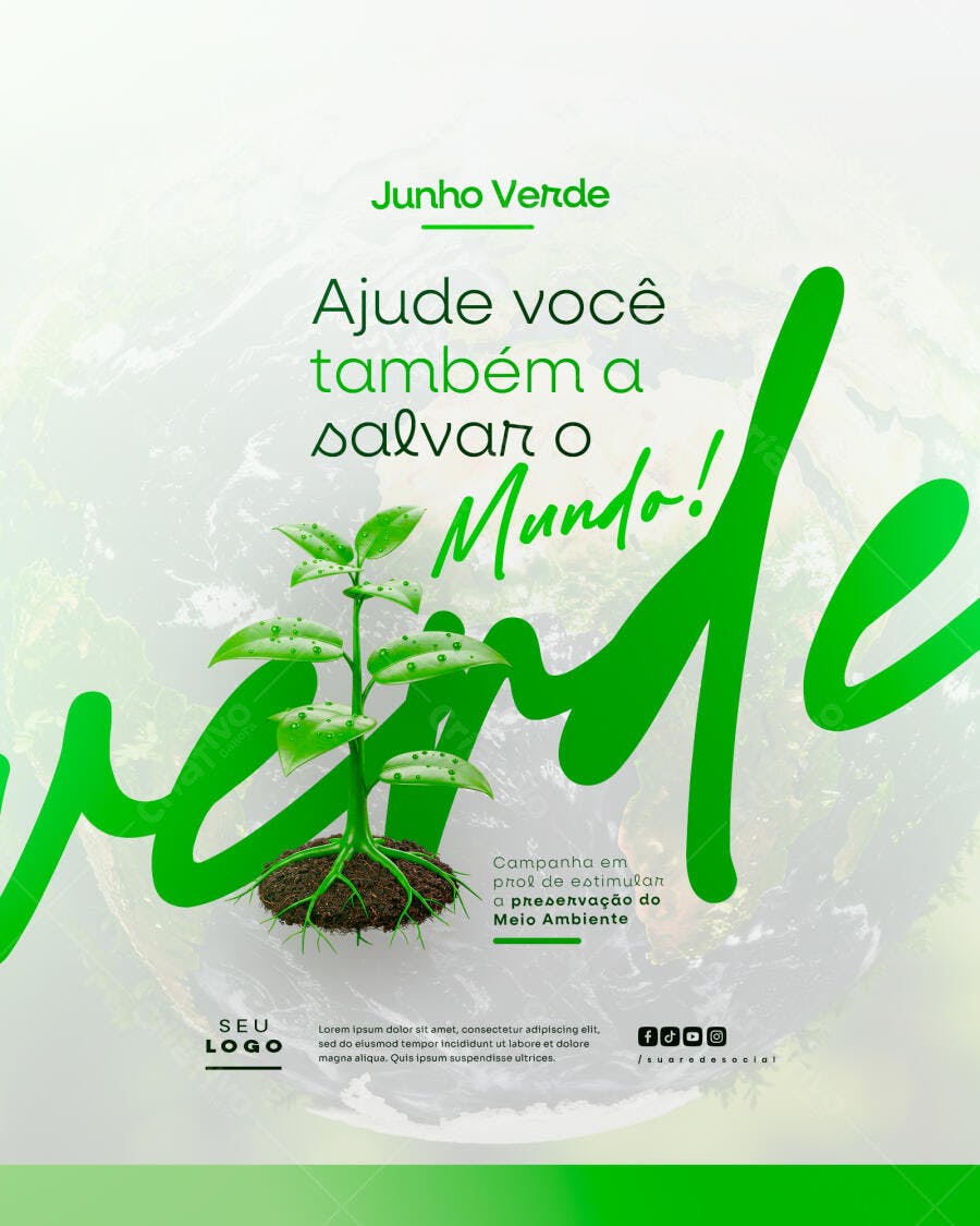 Post para o Dia Mundial do Meio Ambiente PSD Editável