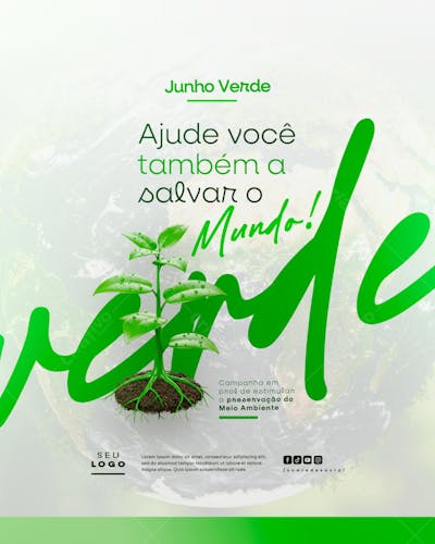 Junho verde campanha de conscientização do meio ambiente social media feed (14)