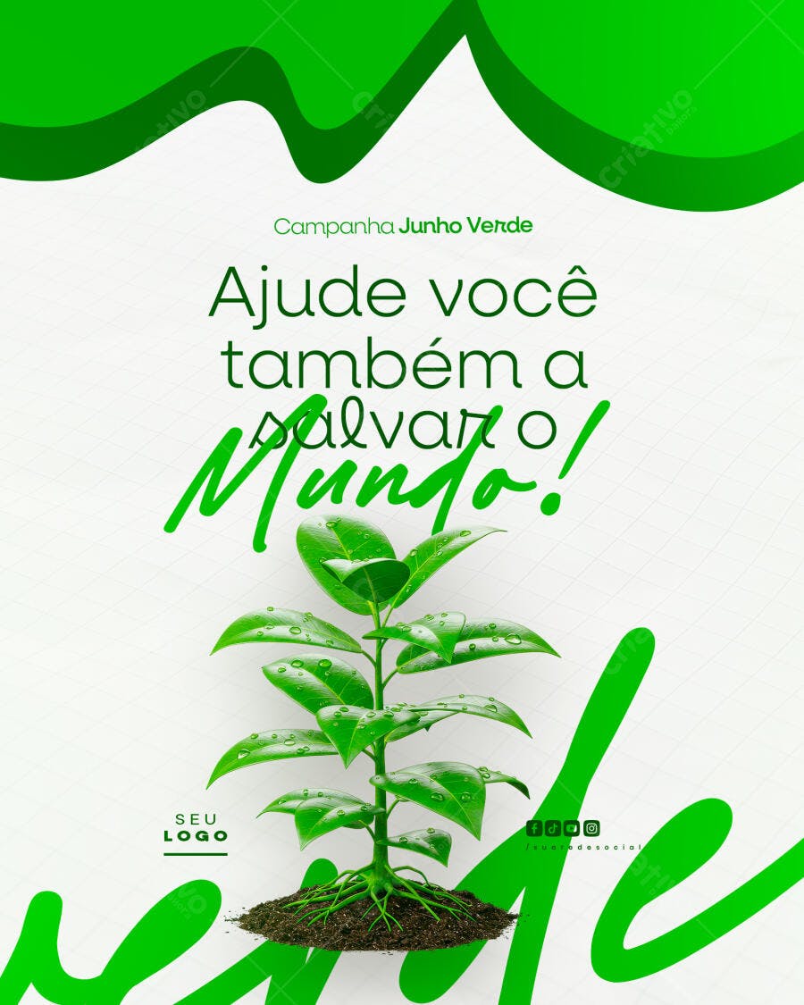 Flyer Junho Verde PSD Editável