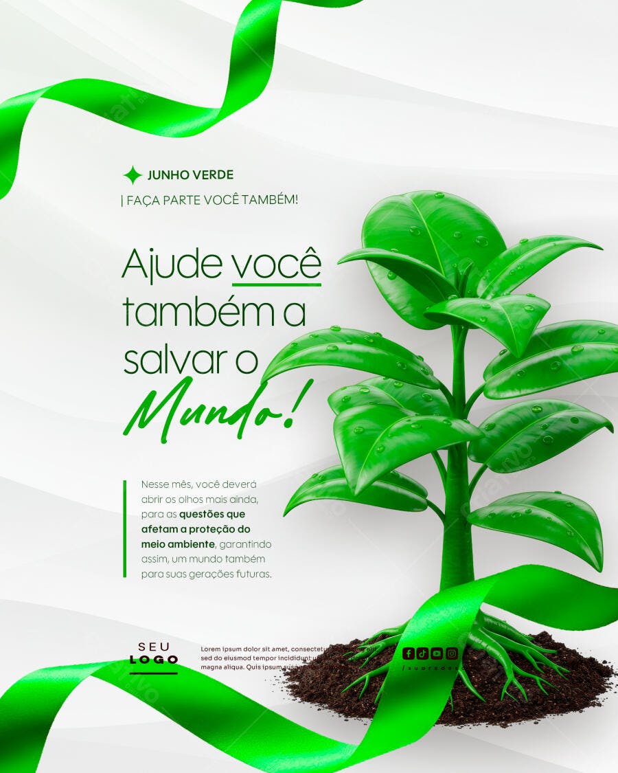 Flyer Junho Verde PSD Editável