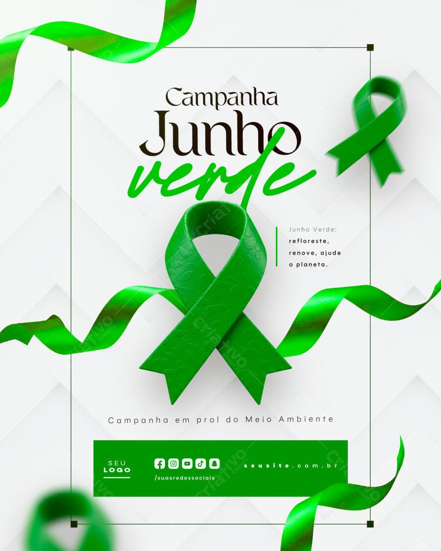 Flyer Junho Verde PSD Editável