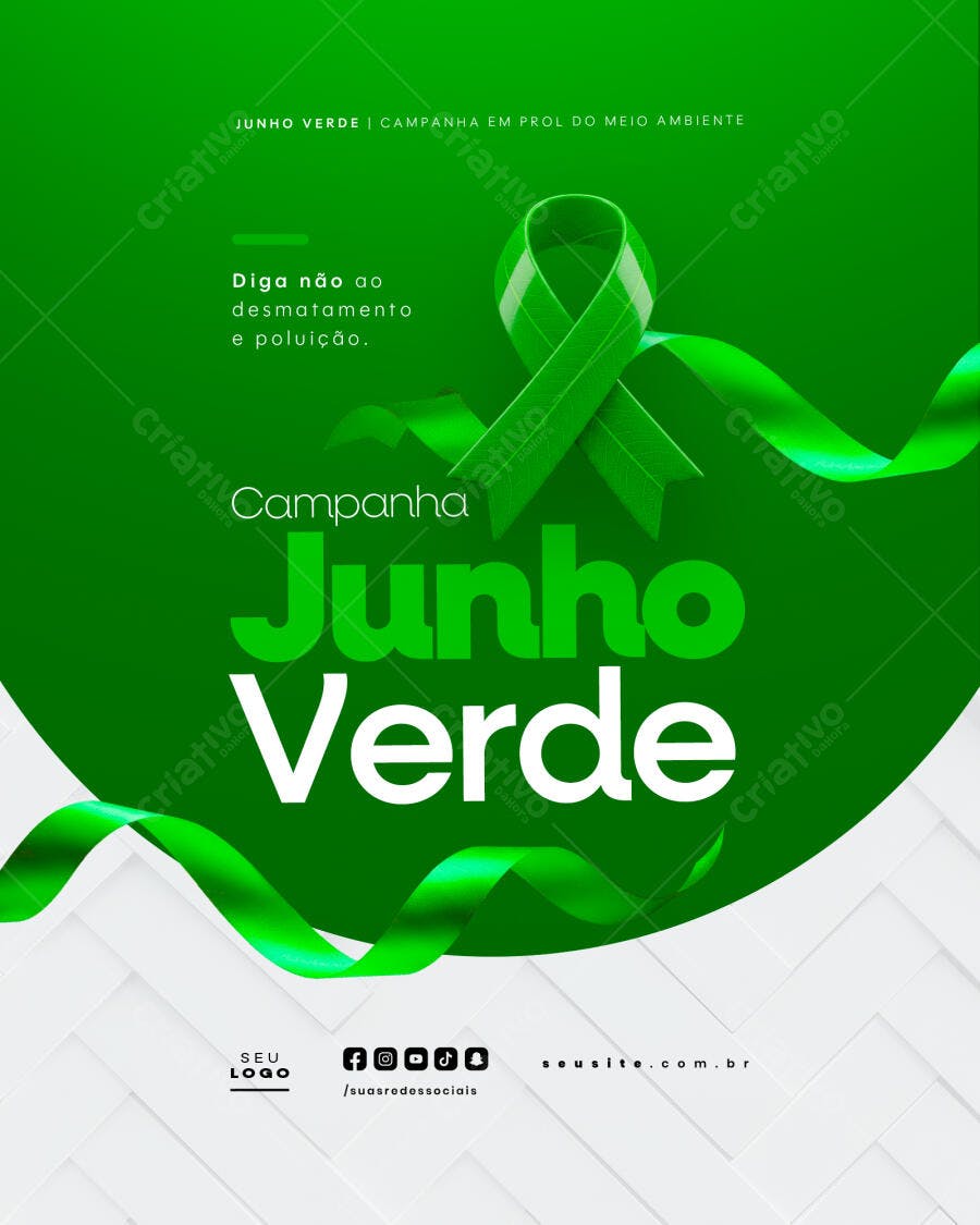 Flyer Junho Verde PSD Editável