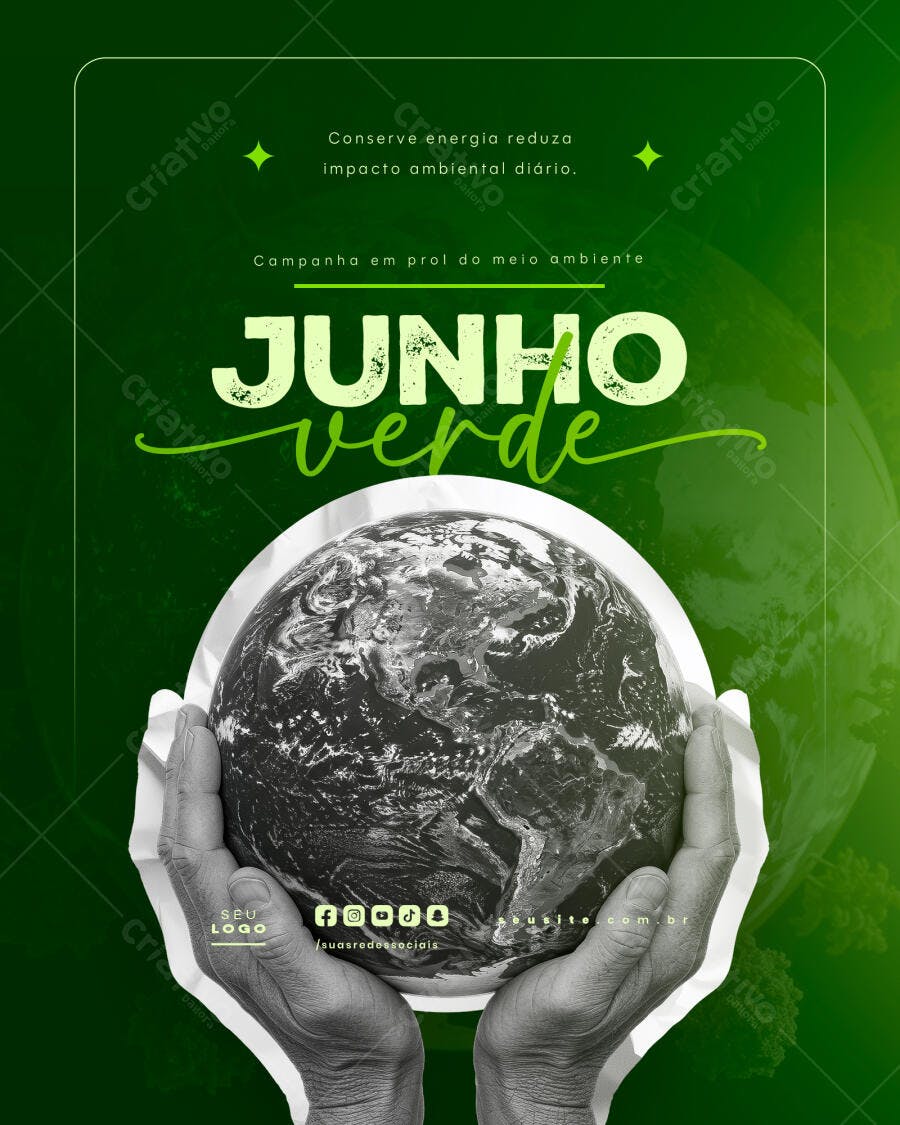 Post Junho Verde PSD Editável