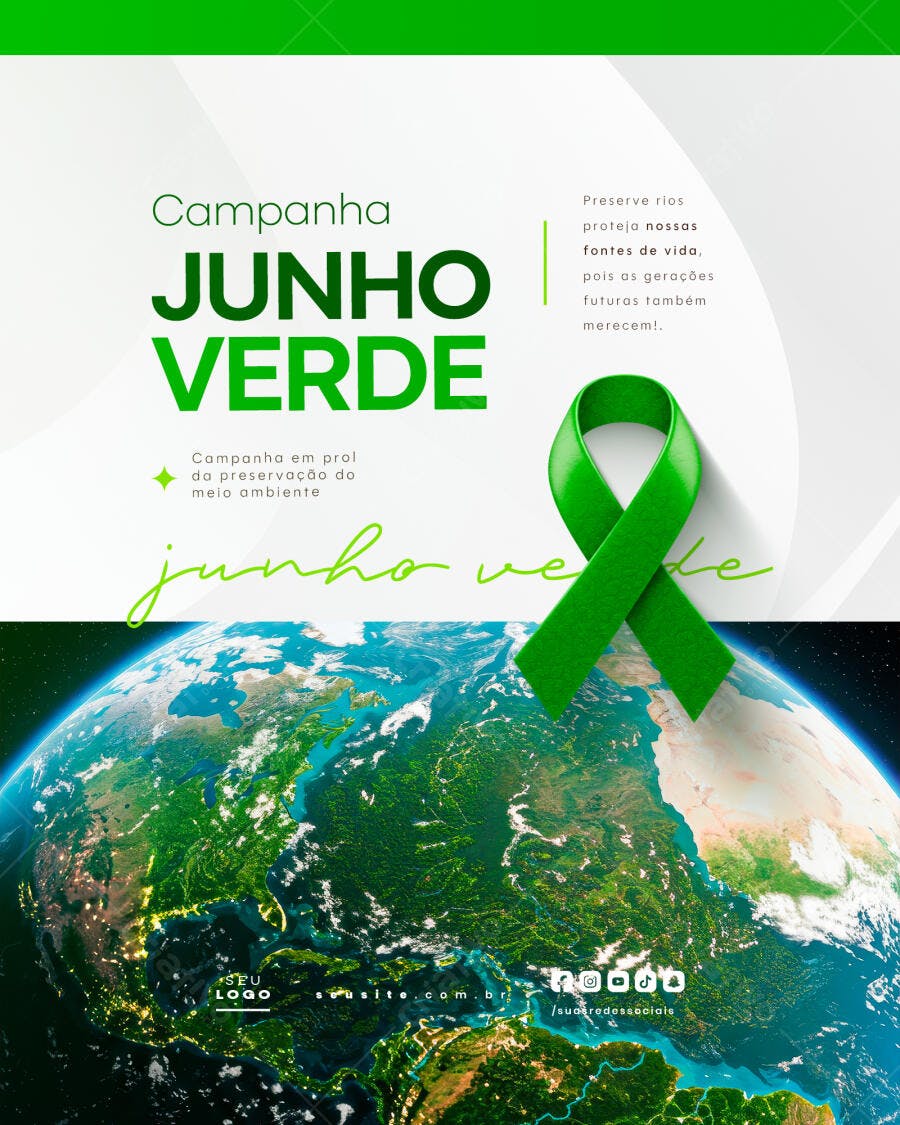 Flyer Junho Verde PSD Editável