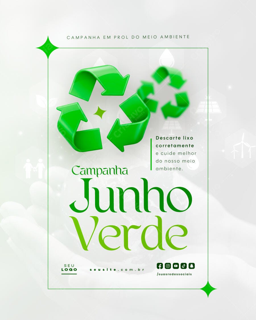 Flyer Junho Verde PSD Editável