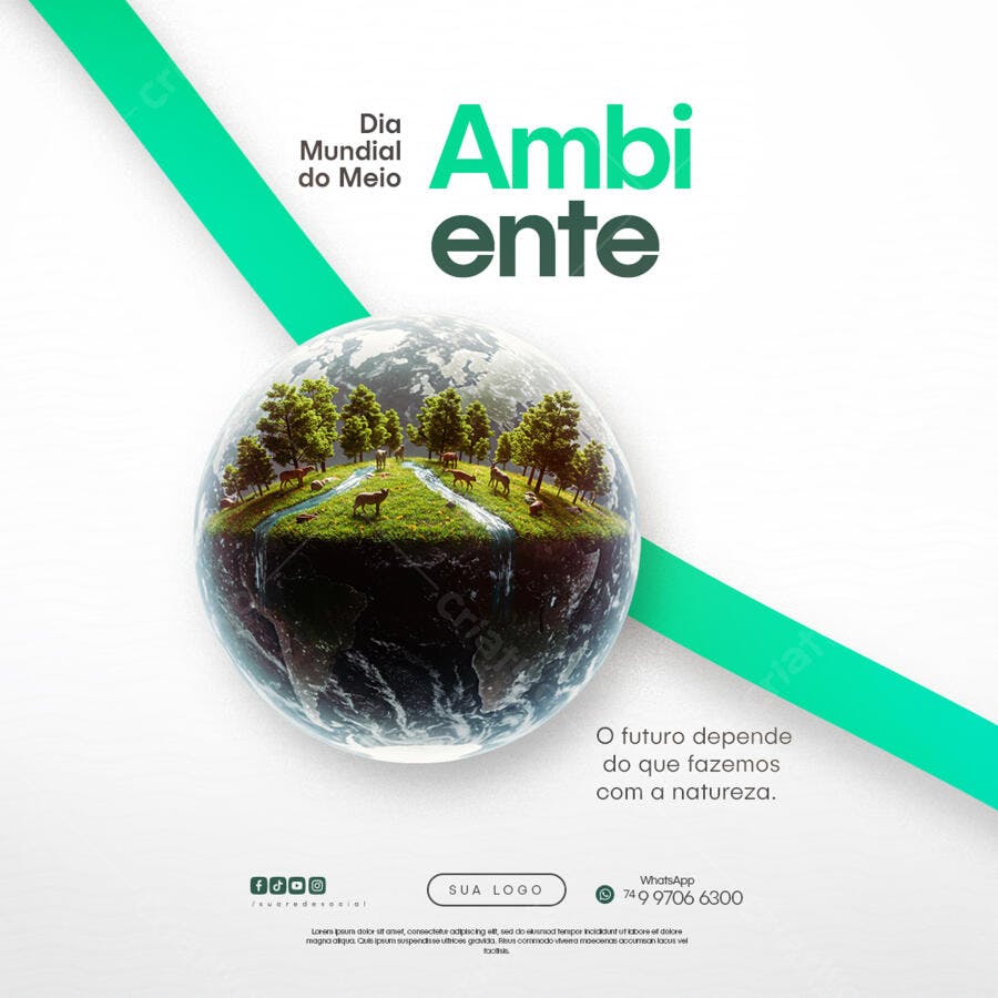 Post para o Dia Mundial do Meio Ambiente PSD Editável