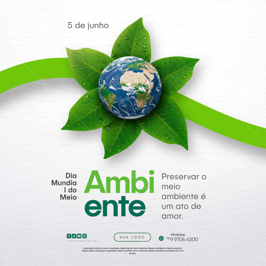 Flyer Dia Mundial do Meio Ambiente 5 de Junho PSD Editável