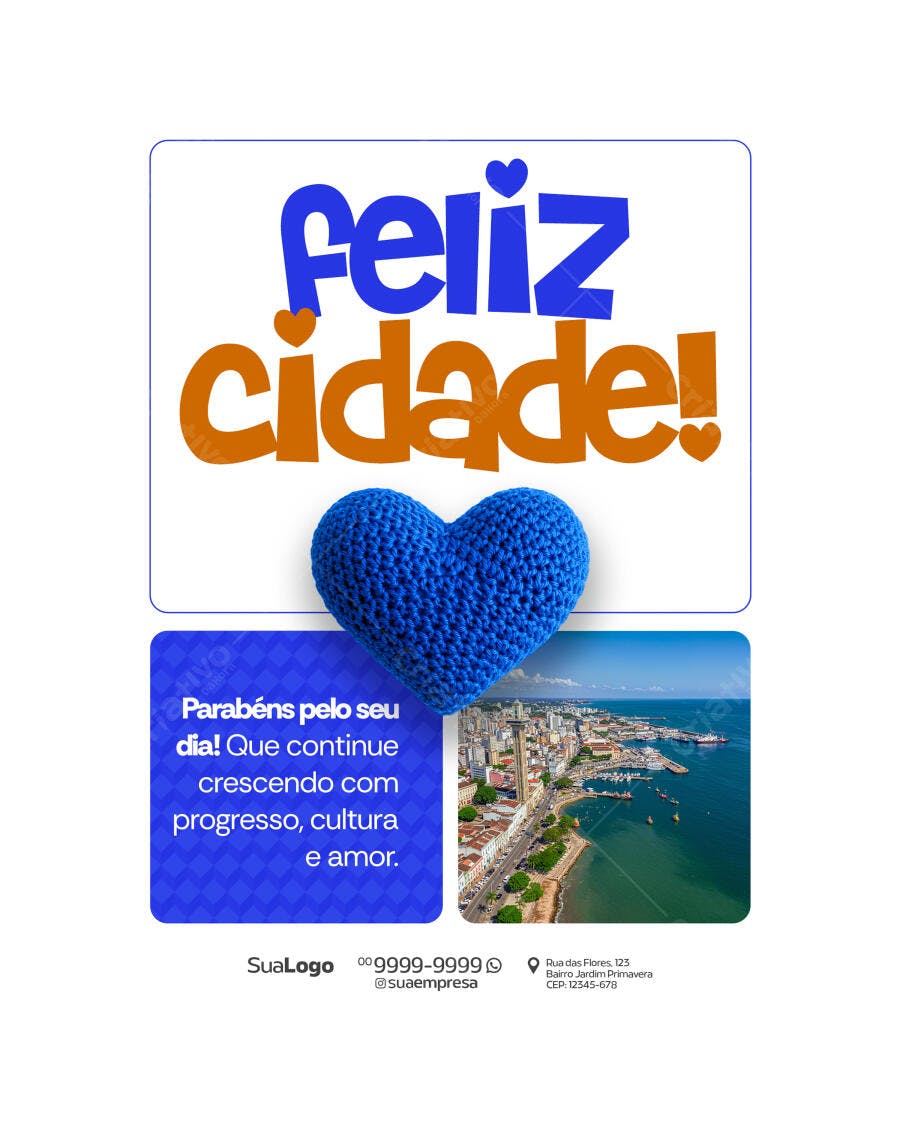 Postagem Aniversário Cidade PSD Editável