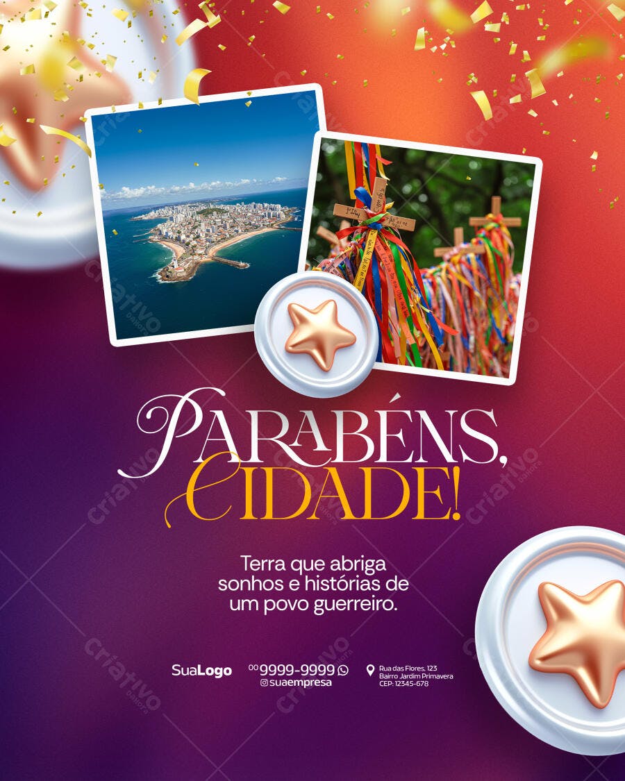 Flyer Aniversário da Cidade PSD Editável