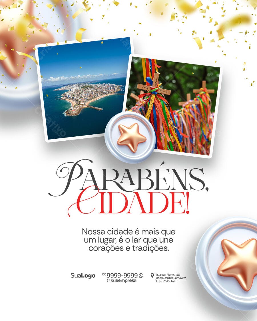 Flyer Aniversário da Cidade PSD Editável
