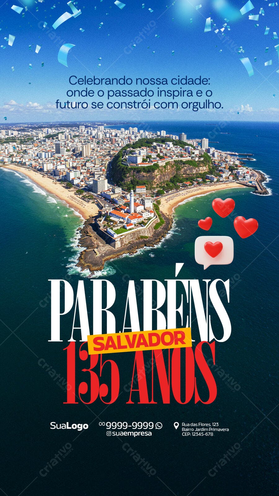 Flyer Aniversário Salvador 469 anos PSD Editável