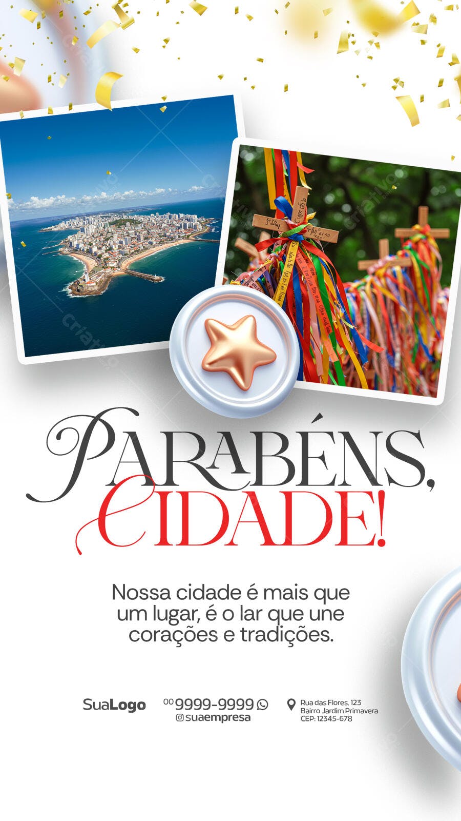Flyer Aniversário da Cidade PSD Editável