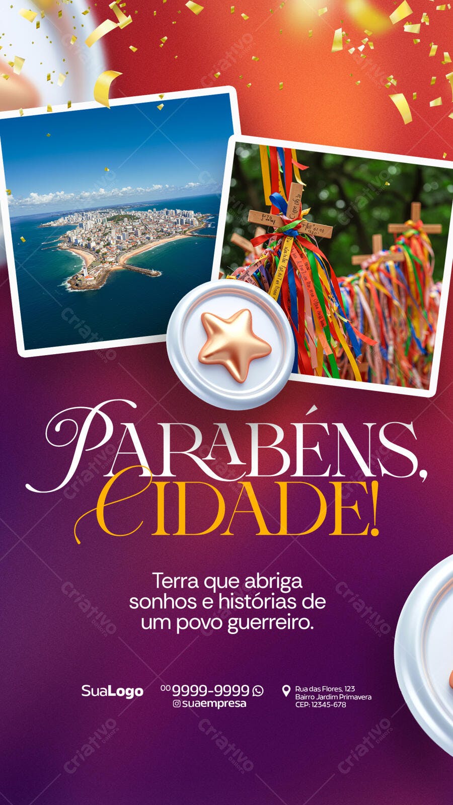 Flyer Aniversário Cidade PSD Editável