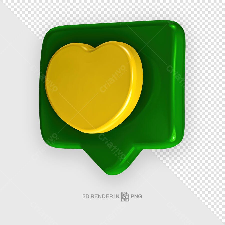 Ícone de Curtida em 3D PSD Editável