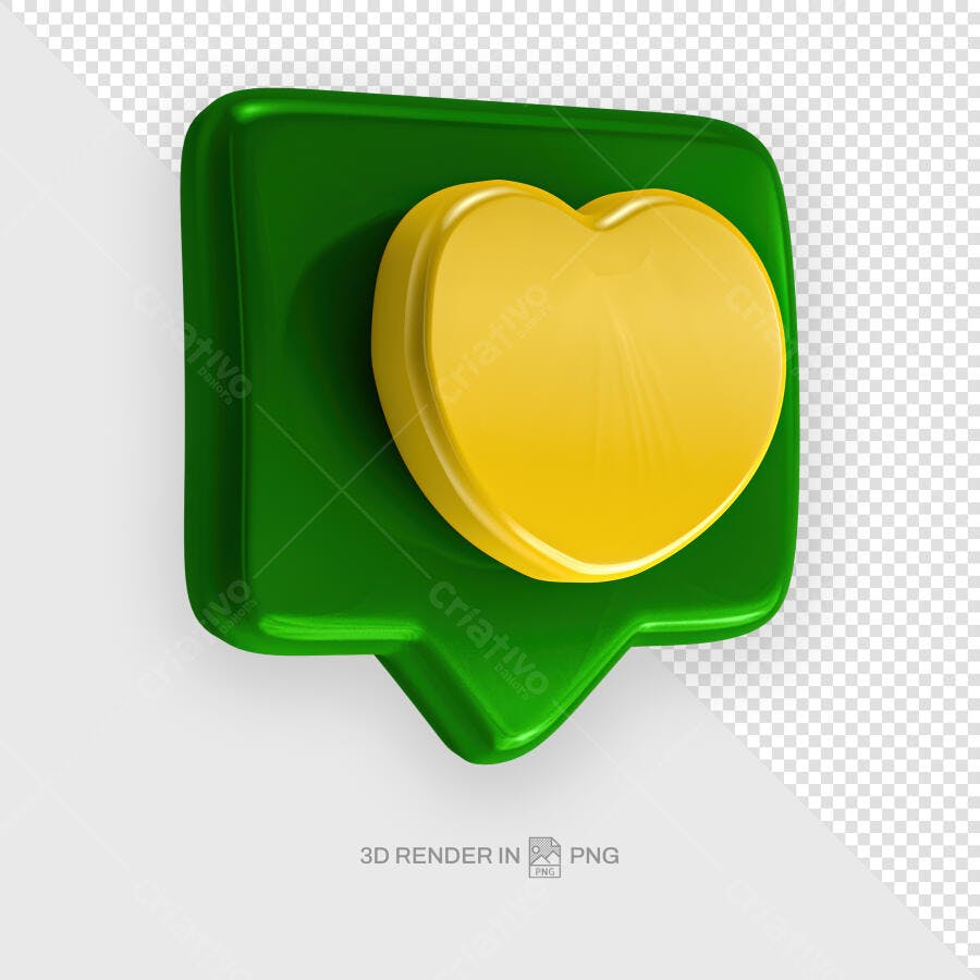 Ícone de Curtida em 3D PSD Editável