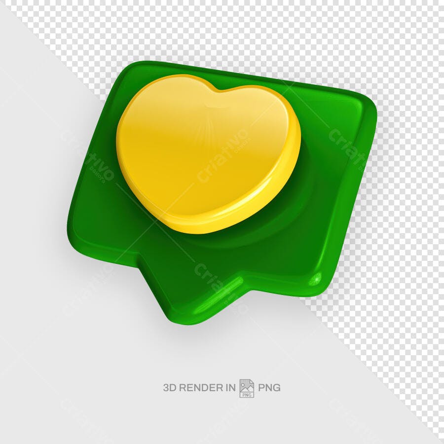 Ícone de Curtida em 3D PSD Editável