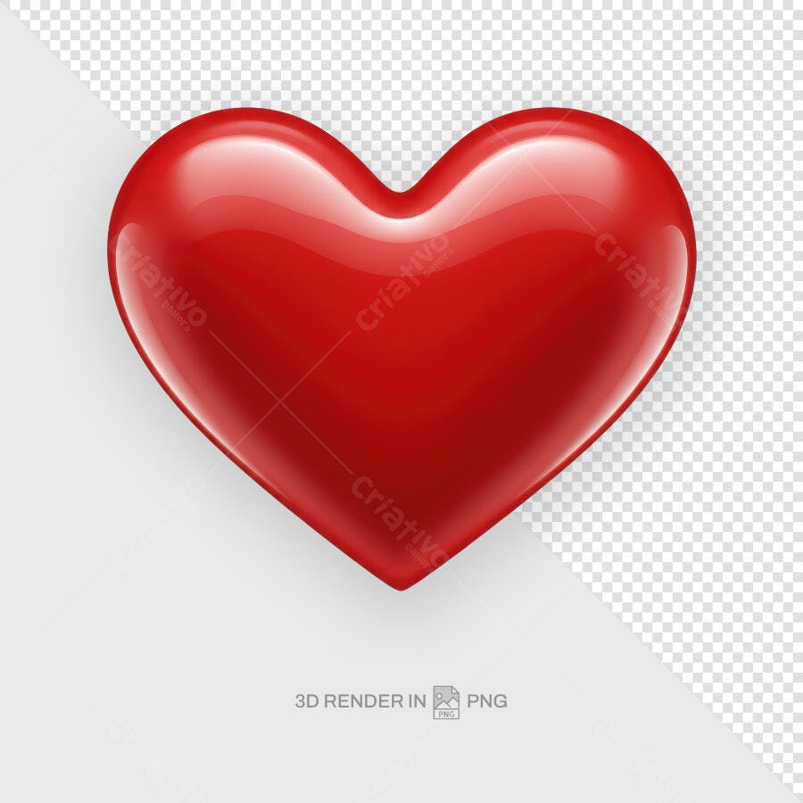 Imagem em Formato de Coração Vermelho PSD Editável