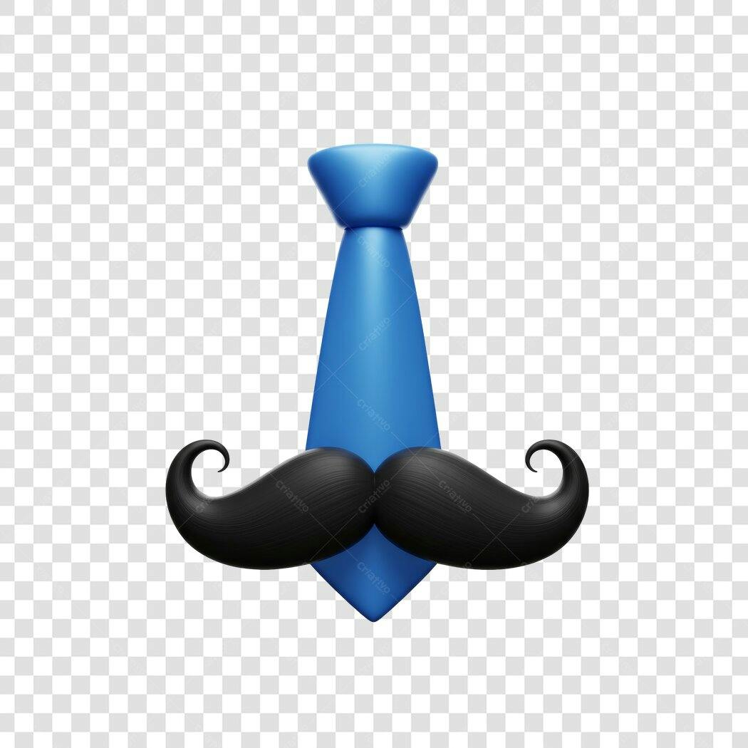 Banner Dia dos Pais Gravata e Bigode PNG com fundo transparente