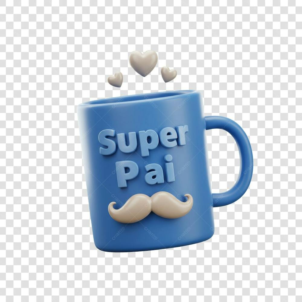Elemento 3D Dia dos Pais EMOJI PNG Transparente para composição social media (140)