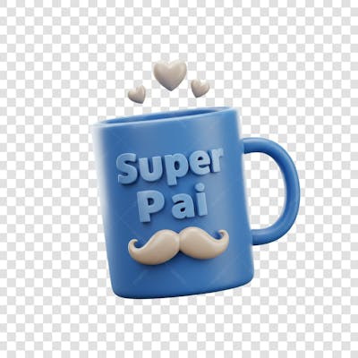 Elemento 3D Dia dos Pais EMOJI PNG Transparente para composição social media (140)