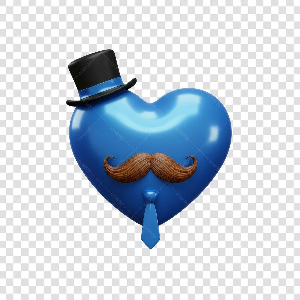 Post Instagram Dia dos Pais Coração Azul PNG com fundo transparente