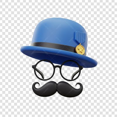 Elemento 3D Dia dos Pais EMOJI PNG Transparente para composição social media (138)