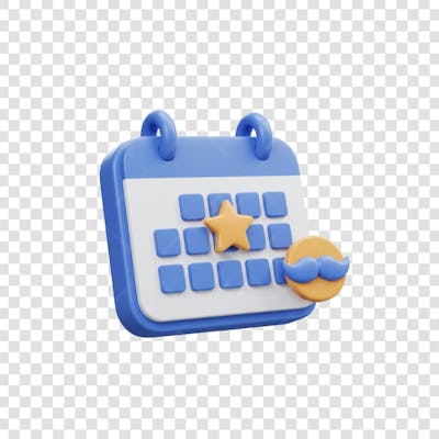 Icone Calendário Dia do Pai PNG com fundo transparente