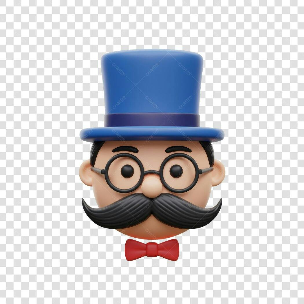 Avatar PNG com fundo transparente estilo vintage