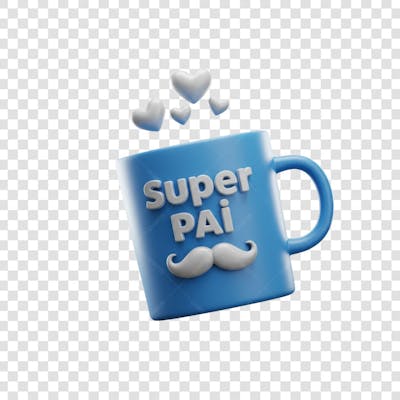 Elemento 3D Dia dos Pais EMOJI PNG Transparente para composição social media (139)