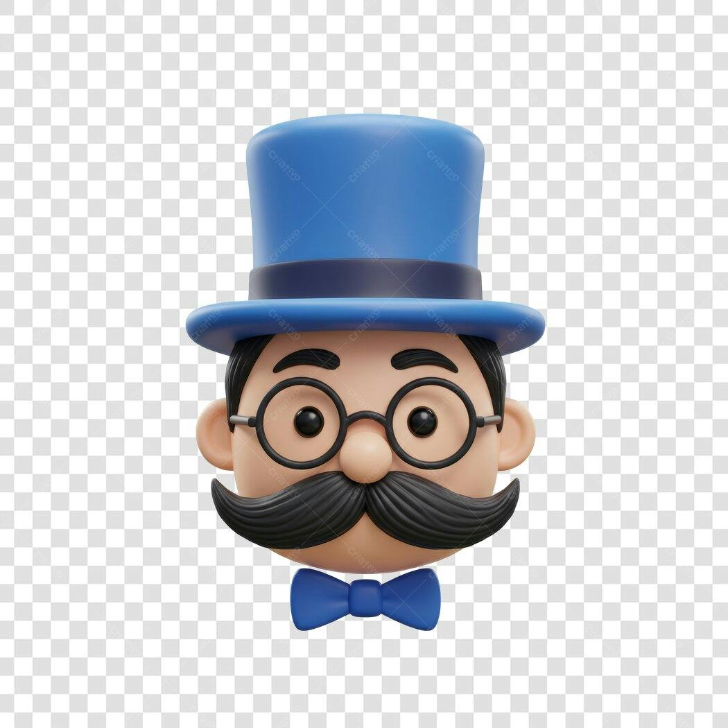 Avatar PNG com fundo transparente estilo vintage