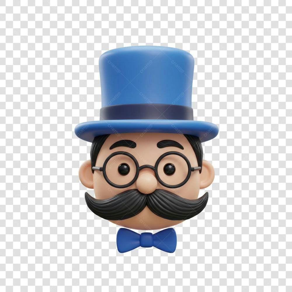 Elemento 3D Dia dos Pais EMOJI PNG Transparente para composição social media (100)