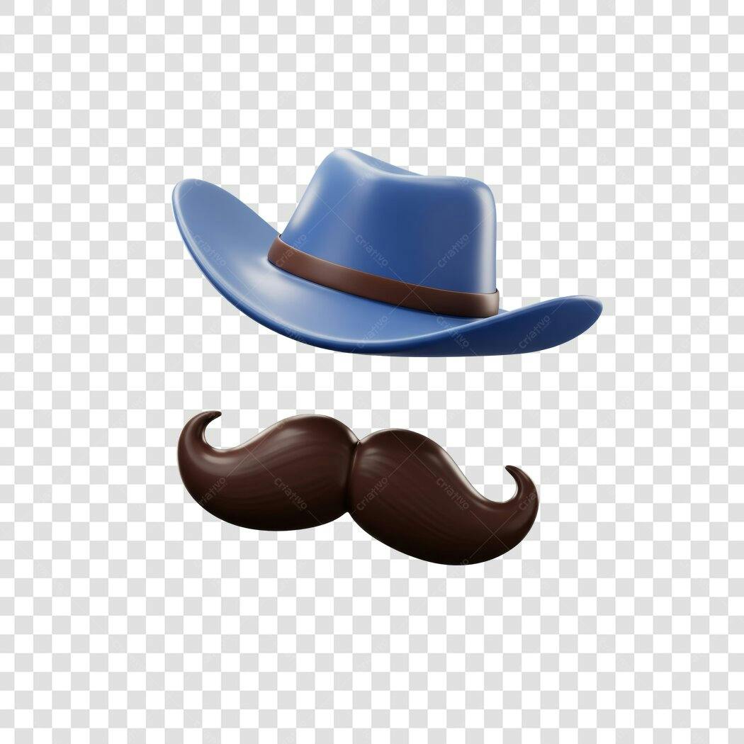 Avatar Chapéu e Bigode PNG com fundo transparente