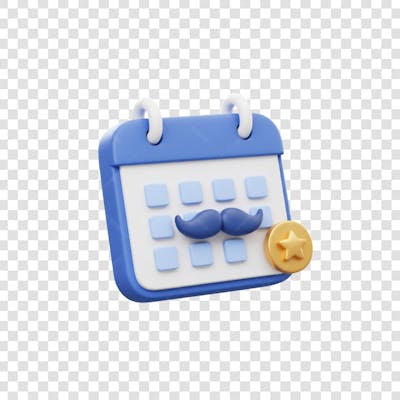 Icone Calendário Dia dos Pais PNG com fundo transparente