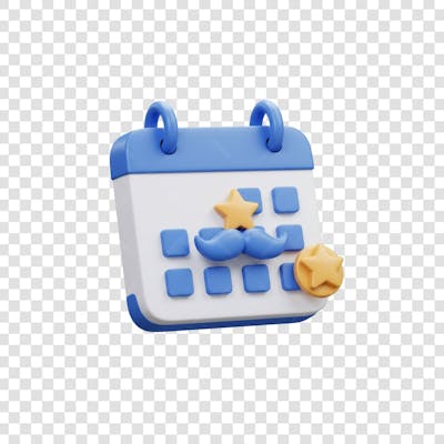 Icone Calendário Dia dos Pais PNG com fundo transparente