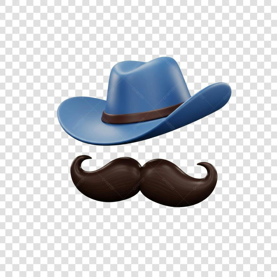Avatar Chapéu e Bigode PNG com fundo transparente