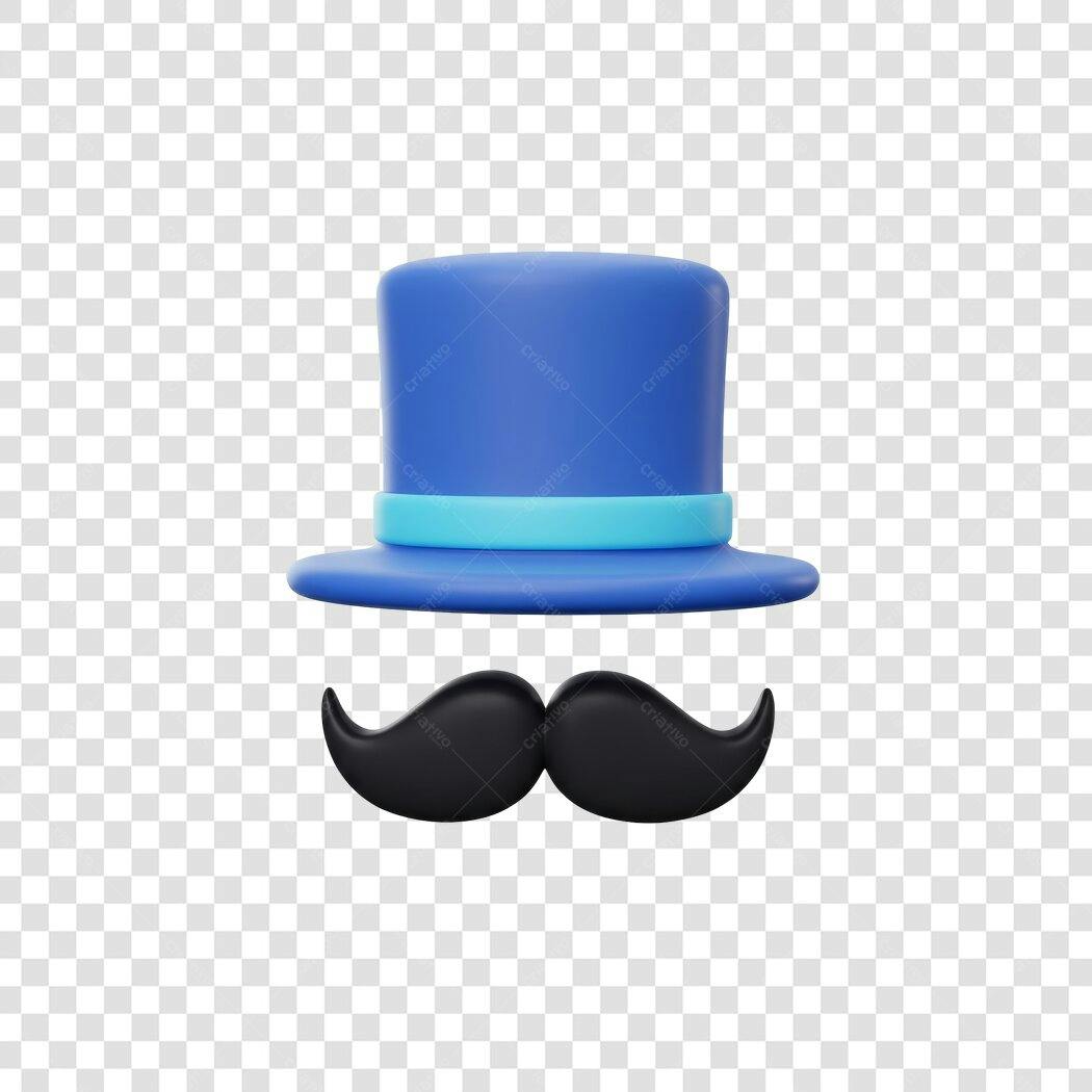 Avatar PNG com fundo transparente chapéu e bigode