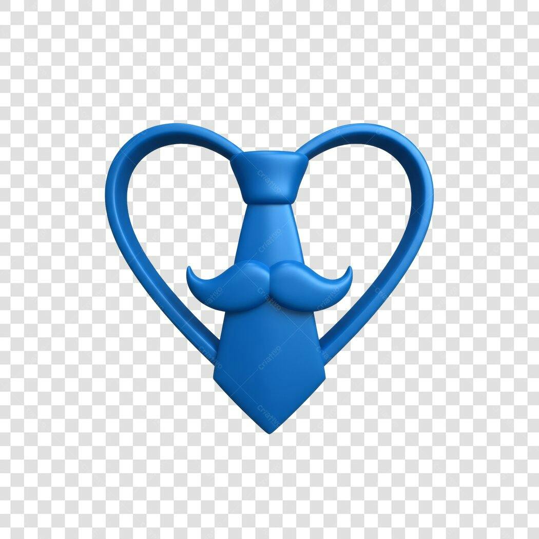 Banner Dia dos Pais Gravata e Bigode PNG com fundo transparente