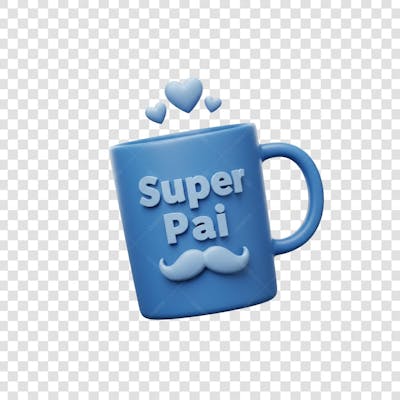 Elemento 3D Dia dos Pais EMOJI PNG Transparente para composição social media (141)