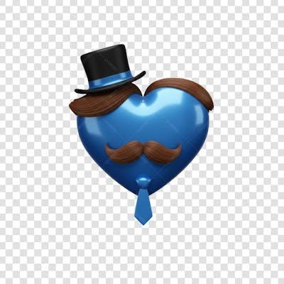 Elemento 3D Dia dos Pais EMOJI PNG Transparente para composição social media (108)