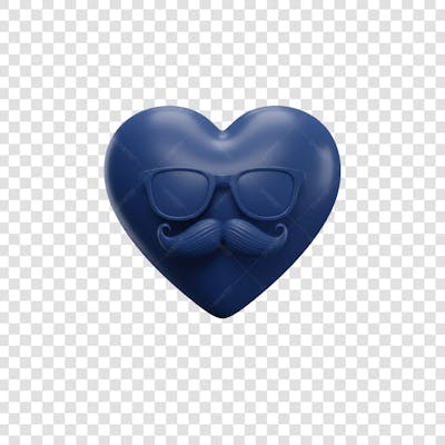 Elemento 3D Dia dos Pais EMOJI PNG Transparente para composição social media (133)