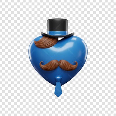 Elemento 3D Dia dos Pais EMOJI PNG Transparente para composição social media (109)