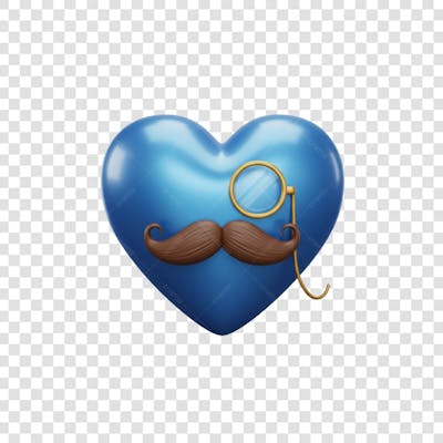 Elemento 3D Dia dos Pais EMOJI PNG Transparente para composição social media (154)