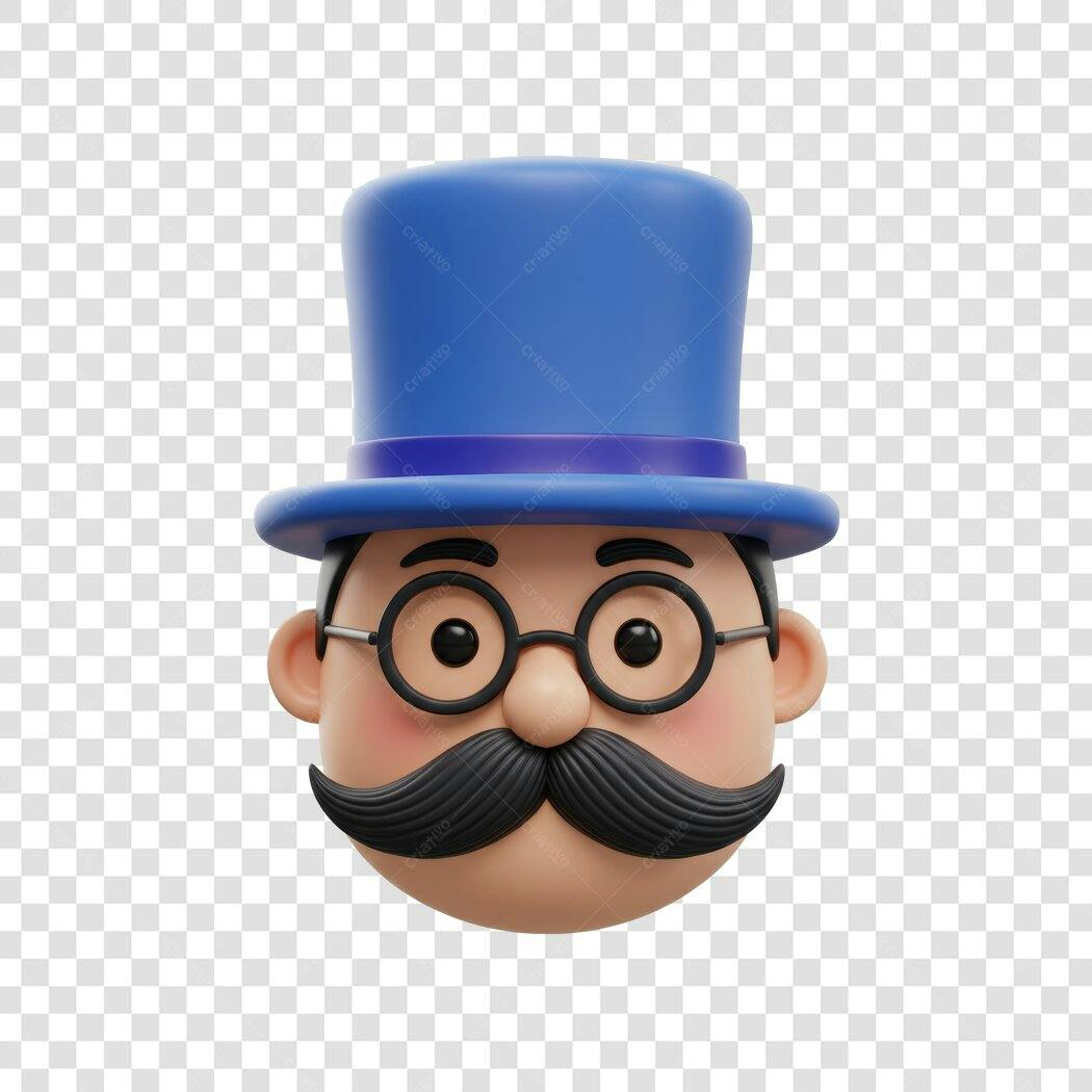 Avatar PNG com fundo transparente Ilustração homem com chapéu